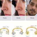 Titanium Horseshoe Nose Ring 20g, Gold Silver Nose Rings Hoops with Double CZ Gems Hypoallergenic Septum Ring for Women Men, Small Cartilage Helix Tragus Daith Labret Piercing Jewelry 7mm 8mm 9mm