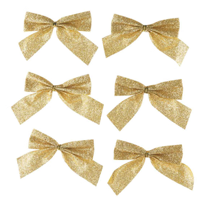 Christmas Essentials Glitter Bow and Holiday Appliques Set, Christmas Craft Embellishments for Presents, Wreaths, and Tree Decoration