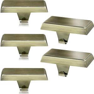 OCTERIC 6 Pcs Bronze Christmas Metal Stocking Holders for Mantle, Heavy Duty Stocking Hangers Stocking Hook Xmas Ornaments for Counter Tables Window Fireplace Mantle Decoration