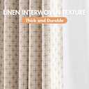 MIULEE 100% Blackout Decorative Linen Curtains with Geometric Pattern, Thick Woven Farmhouse Rustic Patterned Drapes with Back Tab for Bedroom and Living Room, Beige, 52 x 96 Inches, 2 Panels