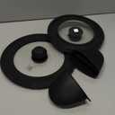 Tempered Strainer Lid for Stockpot, Pasta, Soup Pots - Universal Pan Lids with Heat Resistant Silicone Rim - Glass - Fit 6.5-9.5 inch - Black