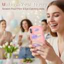 Compatible with iPhone Xs Max Case for Women Girls, Curly Wavy Frame with Cute Pattern, Aesthetic Slim Soft Silicone TPU Bumper Shockproof Phone Case for iPhone Xs Max - Galaxy Rainbow