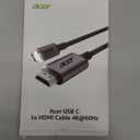 Acer USB C to HDMI Cable for Home Office 6.6FT (4K@60Hz), Thunderbolt 4/3 Compatible, High-Speed Type C to HDMI 2.0 Braided Cord for MacBook Neo, iPhone 17/16 Pro/Max, iPad Pro, Galaxy S25, Surface