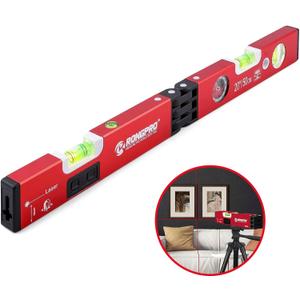 20Inch Foldable Magnetic Level-with 30Ft Laser Leveling Line and 90/180Bubbles,Multi-function Leveler Tool for Woodworking, Picture Hanging, Home Renovation and Construction RED 20Inch Foldable Magnetic Level-with 30Ft Laser Leveling Line and 90/180Bubbles,Multi-function Leveler Tool for Woodworking, Picture Hanging, Home Renovation and Construction RED