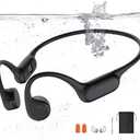 Dnniakm Swimming Headphones, Bone Conduction Headphones Bluetooth 5.4, IPX8 Waterproof, 32G Memory Sports Headphone, Underwater Headphone with MP3-Player for Swim, Open Earphones for Swimming (Black X20)