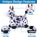iPlay, iLearn Bouncy Pals Hopping Cow Horse, Toddler Girl Boy Inflatable Bouncing Animal Hopper Toy, Outdoor Indoor Plush Ride on Bouncer, Baby Birthday Gift 18 Month 2 3 4 Year Old Kid - Cow