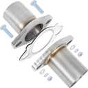 PTEROSAUR 2 Exhaust Flange,Exhaust Flange Repair Piping Kit,2 Bolt Gasket Quick Fix Pipe Repair,Stainless Steel Exhaust Flange Pipe (2", 6" long)