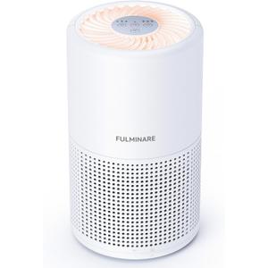 Air Purifiers for Bedroom, FULMINARE H13 True HEPA Air Filter, Quiet Air Cleaner With Night Light,Portable Small Air Purifier for Home, Office, Living Room (White)