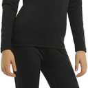 ViCherub Girls Thermal Underwear Set for Kids Long Johns Fleece Lined Base Layer Top & Bottom Cold Winter Thermals (Black, XL)