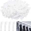 80pcs Plastic White Curtain Hooks,Adjustable Pinch Pleat Curtain Hooks Drapery Hooks for Pleated Drapes(7cm/2.76inch)