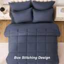 Love's cabin Full Comforter Set Indigo Blue, 7 Pieces Full Bed in a Bag, All Season Bedding Sets with 1 Comforter, 1 Flat Sheet, 1 Fitted Sheet, 2 Pillowcase and 2 Pillow Sham | Soft, Breathable, Lightweight, Comfortable