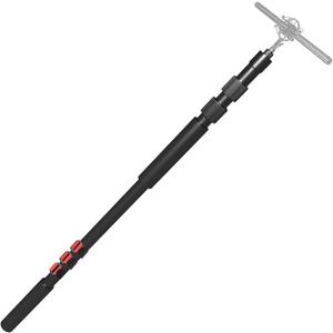 Portable Handheld Boom Pole for Shotgun Mic, 3-Section Extendable Microphone Arm for Filming with 3/8" and 5/8" Threads, 3ft to 8.3ft Adjustable Length
