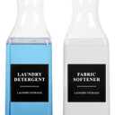 2 Pack Laundry Detergent Dispenser, Laundry Soap & Fabric Softener Dispenser, 54oz Laundry Detergent Containers, Laundry Room Organization and Storage Plastic Bottle for Scent Booster, Powder, Bleach