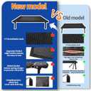 Pozico Elevated Outdoor Dog Bed - Foldable Cooling Dog Cot with Metal Frame, Portable Camping Pet Bed for Medium & Small Dogs, Breathable Mesh for Indoor & Outdoor Use, Black - L