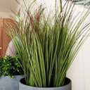 8pcs 27" Outdoor Artificial Plants Faux Onion Grass Artificial Tall Grass Plants Outdoor Faux Fake Grass Greenery Fake Shrubs Plant (8, Green)