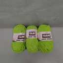 3 Packs Plush Chenille Chunky Crochet Yarn - Baby Yarn for Crocheting Soft - Velvet Yarns Knitting for Blankets Crafts - Fluffy Amigurumi Yarns 300g / 393yd (3 Lime Green)
