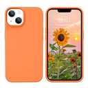 GUAGUA for iPhone 13 Mini Case, iPhone 13 Mini Liquid Silicone Case, Soft Gel Rubber Slim Microfiber Lining Cushion Texture Cover Shockproof Protective Phone Case for iPhone 13 Mini 5.4'', Warm Orange