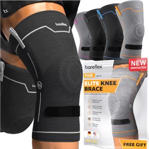 Elite Compression Knee Brace for Women & Men 2-Pack Knee Braces for Women Running Knee Pain, Knee Brace for Men, Knee Support Compression Sleeve (XX-Large, Gray)