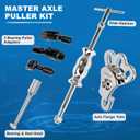 Rear Axle Bearing Remove Puller Tool Kit, Slide Hammer and Bearing Remover Set with Slide Hammer Yoke and 3 Rear Axle Puller Adapters, 1" to 2-7/8" IDs