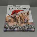 Pack of 2 Christmas Highland Cow Wall Decor:Merry Christmas Canvas Wall Art Cow Pictures Farm Animal Prints Xmas Holiday Decorations Farmhouse Country Wall Hangings Paintings for Living Room 12x15 Inch