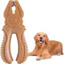 Dog Chew Toys, Aggressive chewer toy for Medium& Large dogs, Made of real pine wood and durable Food-Grade nylon, with Tool Shape Design for Dental Cleaning and Long-Lasting Chewing (brown-Pliers)