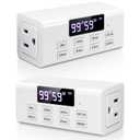 Countdown Timer Outlet, Up to 99 Hours, Large Screen and Repeat Function, Inodoor Auto Shut Off Timers for Charger Light Vacation Security,Digital Timers for Electrical Outlets 2 Pack