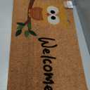 Owl - 17"x29" - Coir Door Mat with Heavy Duty Backing - Welcome Mats for Entryway, Porch - Anti-Slip PVC & Coconut Fiber Surface - Natural Home Accessories, Minimalist Original Design