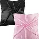 Pukavt 2 Pack 35" Satin Head Scarf for Women Large Square Hair Scarf Silk Like Neck Scarves Fashion Breathable Bandana Scarf for Hair Wrapping and Sleeping