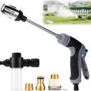 Turn Any Hose into a High Pressure Water Cleaning Jet, 2026 New Power Jet Water with High Pressure Hose Nozzle,Adjustable Hose Nozzle with Three Spray Modes for Yard Pets Car