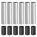 PATIKIL 4" Tall Candle Covers Sleeves, 6Pcs Metal E12 Chandelier Socket Sleeves with Insulation Heat Shrinkable Flame Retardant Tube Bulb Light Base Holder for Lamps, Chrome
