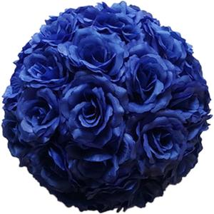 10 Inch Artificial Romantic Rose Flower Ball for Home Outdoor Wedding Party Centerpieces Decorations, 10 Pack, Blue