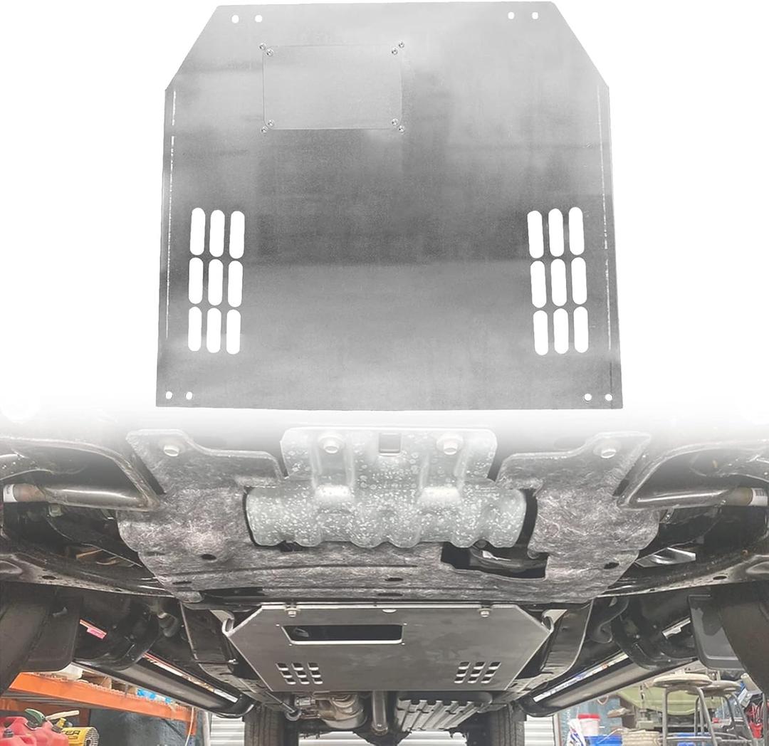 MGWILL Catalytic Converter Shield Fits Ford F150 Skid Plate, Compatible with F150 Catalytic Converter Protection Shield 2009-2024 Aluminum (Silver)