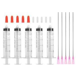 20ml Glue Applicator Syringes with 18G 4 Inch Blunt Tip Injector Long Needles and Cap for Dispenser Liquids, Ink, Oil, Epoxy, Wood Glue