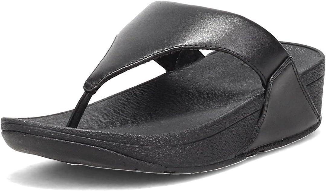 FitFlop Women's, Lulu Thong Sandal, Black, 8