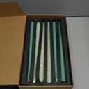 12 inch Green Gradient Taper Candles Unscented Smokeless Long Tall Tapered Candle for Candlesticks Sticks Wedding Advent Home Decor Dinner Christmas Set of 12