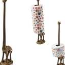 Comfify Giraffe Paper Towel Holder for Kitchen or Decorative Toilet Paper Stand for Bathroom - Unique Antique, Vintage, Whimsical Animal Design Roll Dispenser for Home Decor - Gold with Black
