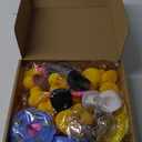 Sosation 12 Pcs Cowboy Rubber Duck Bulk Mini Car Yellow Duckies Bath Toys Party Favor with Mini Hat Swim Circle Necklace Sunglasses Car Ornaments for Summer Birthday Swimming Supplies(Novel Style)