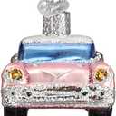 Old World Christmas Glass Blown Ornament Classic Car (46023) , Pink