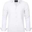 J.VER Men's Dress Shirts Solid Long Sleeve Stretch Wrinkle-Free Formal Shirt Business Casual Button Down Shirts L