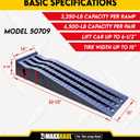 MaxxHaul 50709 Detachable Extendable Car Ramp Set, Portable Car Ramps With 3,250 lbs Maximum Weight Capacity Per Ramp 6,500 lbs Per Pair