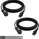 Elecan 3 Prong S Flat Plug Replacement Power Cord 3 FT/2 Pack-45 Degree Angled Plug-Low Profile Heatproof Flexible Durable AC Device Power Cable for Appliance, PC, TV, ETL 18AWG 125V 10A, with Ties