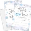 20 Winter Onederland Birthday Invitation Card With Envelopes,4" x 6" Double-sided Fill In Invites For Boys, Girls, Birthday Party Invitation Cards Supplies(Blue) - A01
