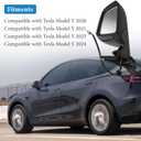 Grey Right Side Mirror Replacement for Tesla Model Y 2020-2024, Right Passenger Side