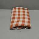JIALE Fall Gingham Tablecloth Rectangle Cotton Linen Fabric Checkered Table Cloth with Tassel Washable Wrinkle Free Buffalo Plaid Table Cover for Thanksgiving Picnic Home Decor, Orange, 55x120''