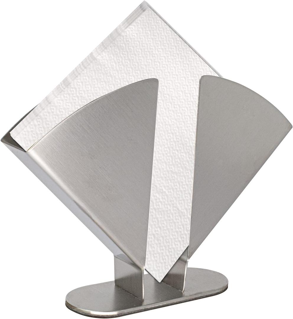 Silver Napkin Holder - Stainless Steel Napkin Holders for Tables - Modern Serviette Holder -Dining Table Napkin Holders for Kitchen Perfect for Outdoor Events