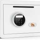 Drop Safe, Digital Safe With Keypad, White Small Safe Box- Deposit Cash Easily, Money Security Box For Home, Business, 1.2 Cubic Feet