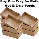DEAYOU 50 Pack Paper Food Trays, 4 Corner Pop Up Kraft Food Containers, Greaseproof Paperboard Food Box Tray for Party, Disposable Foldable Brown Fast Food Holders for Stadium, Theater, Nacho