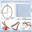 Tudomro 12 Pcs Decorative Embroidery Hoop with Fabric Set 9.3" x 6.8" Oval Imitated Wood Cross Stitch Frame & 11.8" Blue Pre-Cut Embroidery Cloth Squares for Craft Sewing Hanging Ornament