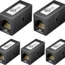 Cable Matters [UL Listed] 5-Pack 10Gbps Cat 6 Ethernet Coupler (RJ45 Coupler, Cat6 RJ45 Female to Female Adapter, Ethernet Extender Adapter) in Black, Compatible with Cat6A, Cat5e