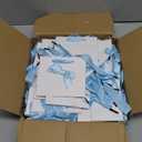 Kolldenn 50 Pcs No DIY Small Gift Bags with Blue Bow Ribbon 4''x2.7''x4.5'' Mini White Paper Thank You Bags Bulk with Handle for Baby Shower Wedding Party Favor Birthday Return Guests